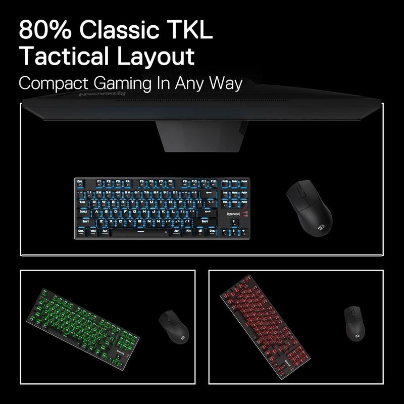 K660RGB-PRO (K556 TKL)  Gaming Keyboard, 80% 87  BT/2.4Ghz Tri-Mode Aluminum Mechanical Keyboard w/ Function , Hot-Swap Sockets & Noise Absorbing Form, Red
