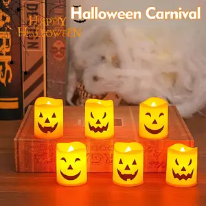 LED Halloween Pumpkin Candle Lights 6-Pack
