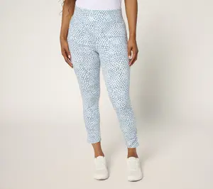 Denim & Co. Active Regular Duo Stretch Slim Leg Crop Pant w/ Ruching