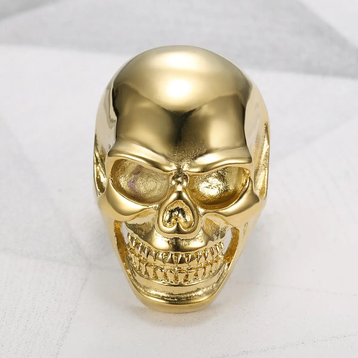 Men's Stainless Steel Skull Ring - European-American Retro Dark Style Goth Punk Funk Men's Jewelry, Fashion Costume Accessory