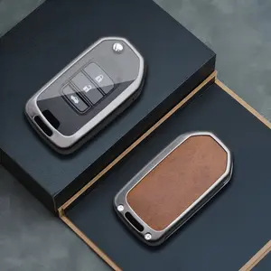 Alloy Car Key Case Cover Shell Fob for Honda Civic Cr-V Hr-V Accord, Remote Protector Accessories 2015-2018, Durable and Stylish Design