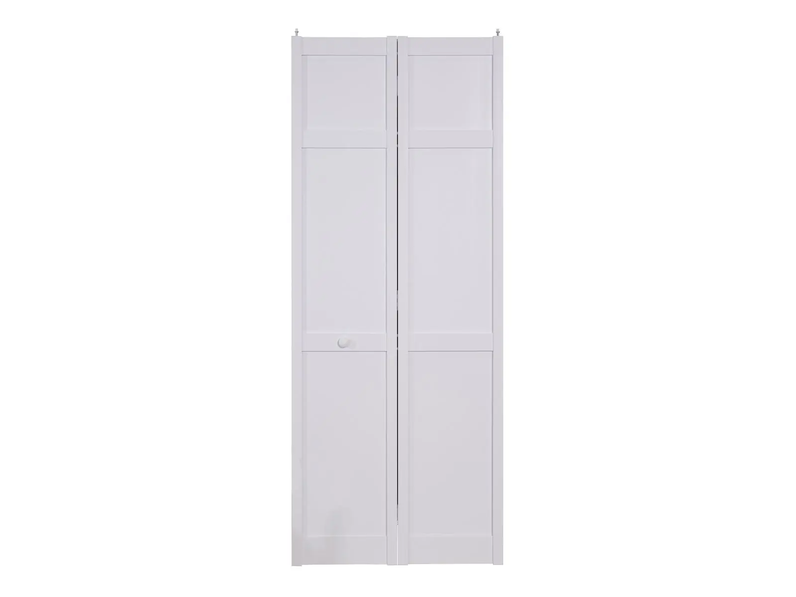 Pinecroft SEASHK32 Seabrooke Hollow Core Bifold Door - 31.5in x 78.625in Lightweight PVC Vinyl Shaker Style, 29 lb, Included Door Knob & Top Track, Easy-Install Room Divider for Closets, Storage Area, Adds Style & Privacy