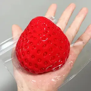1pc TABA Squishy, Handheld Strawberry Fidget Toy, a Soft Strawberry Squeeze Toy for Stress Relief, Featuring Slow Rebound. This Pocket-Sized Squeezing Toy Is Perfect for The Office And As a Holiday Gift, with a Cute Strawberry Design
