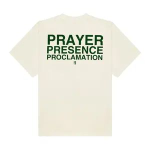House Of Prayer Tee - Cream/Forest