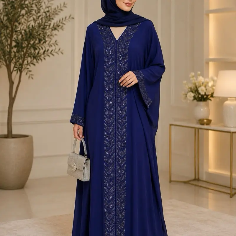 #70 Dubai luxury butterfly abaya with belt inside