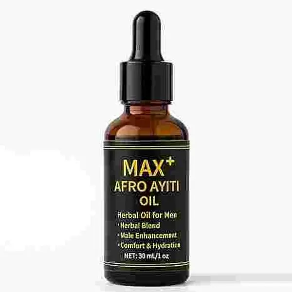 Max+ Afro Ayiti Men's 30ml Herbal Hair Oil, Natural Plant-Based Liquid Haircare Formula, Lightweight Moisturizer, Hydrating Treatment,summervibes, ,Africa Natural Herbal Oil for Body