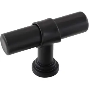 5 Pack Black Cabinet Knobs Black Kitchen Cabinet Knobs Drawer Pulls and Handles T Bar Dresser Handles Kitchen Dresser Hardware Modern Hardware for Cupboard Bathroom, 2 Inch Overall Length
