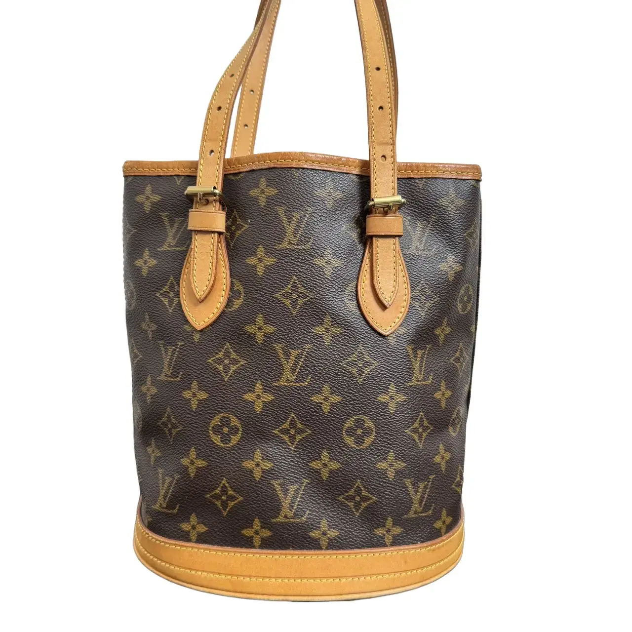 Louis Vuitton Brown Monogram Canvas Bucket Backpack with Tan Leather Trim LOUIS VUITTON Alma Monogram Canvas Backpack Brown main image 3