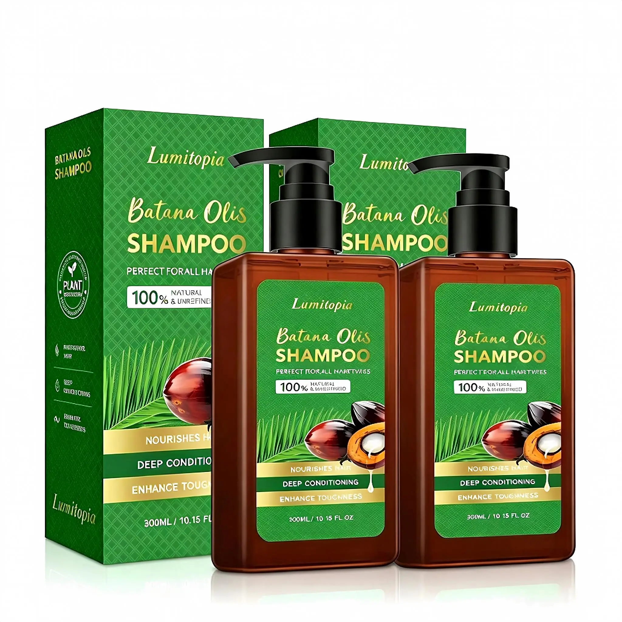 Strengthening Shampoo with Batana Oil & Rosemary for Hair Growth and Volumizing - Daily Cleansing Haircare for Men and Women, 10.14 oz (300ml), Natural Shampoo, Any, Liquid