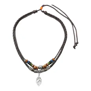 Multi Strand Wooden Bead Collar Necklace Lightweight Comfortable Jewelry
