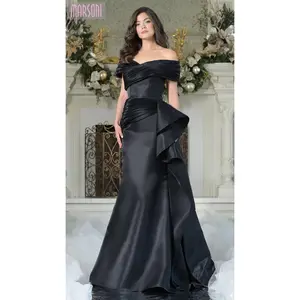Marsoni MV1354 Ruffle Long Mermaid Formal Pleated Evening Dress