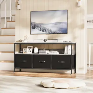 47.2" Dresser TV Stand for 55" TV, Entertainment Center with Storage, Drawers & Open Shelves