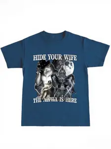 Funny Wolfhound T-Shirt, Vintage Hidden Message Design, Unisex Casual Clothing, Comfortable Fashion Daily Wear, Long Fitted Style