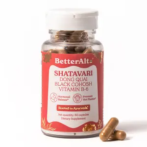BetterAlt Menopause Capsules | Shatavari, Dong Quai, Black Cohosh & Vitamin B-6 | Supports Women Metabolism & Hormonal Health | 60 Capsules