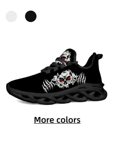 Minimalist & Trendy - Unisex Dark Style Red-Eye Totem Print Casual Sneakers - Skin-Friendly & Breathable, Non-Slip & Wear-Resistant, Versatile for Daily Outings, Campus Wear & Light Sports