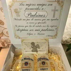 Personalized Godparents Proposal Set of Two 16oz Glasses Customized Gift for Baptism with La Madrina & El Padrino Design Drinkware