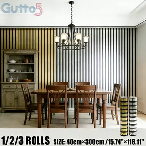 Luxury Self-Adhesive Wall Paper Rolls, Decorative Wallpaper, DIY Removable Mirror Effect, Easy Installation, TV Background Decor, Sofa Bedroom Backdrop, Grille Stripes