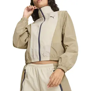 PUMA Womens Dare To Modular Jacket Athletic Outerwear Casual - Beige, White