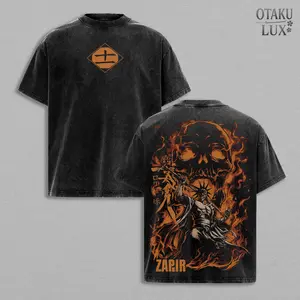 Kenpachi Zaraki Bankai Form Bleach Anime Graphic Tee Vintage Washed Oversized Dark Streetwear T Shirt Soft Cotton Unisex Soul Reaper War Aesthetic Gift