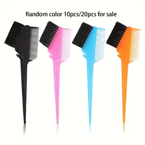 10pcs/20pcs Hair Dye Brushes, Angled Tint Brushes with Integrated Combs, Hair Dye Brush Applicator, Hair Root Touch Up Brush, Color Brushes for Hair Salon