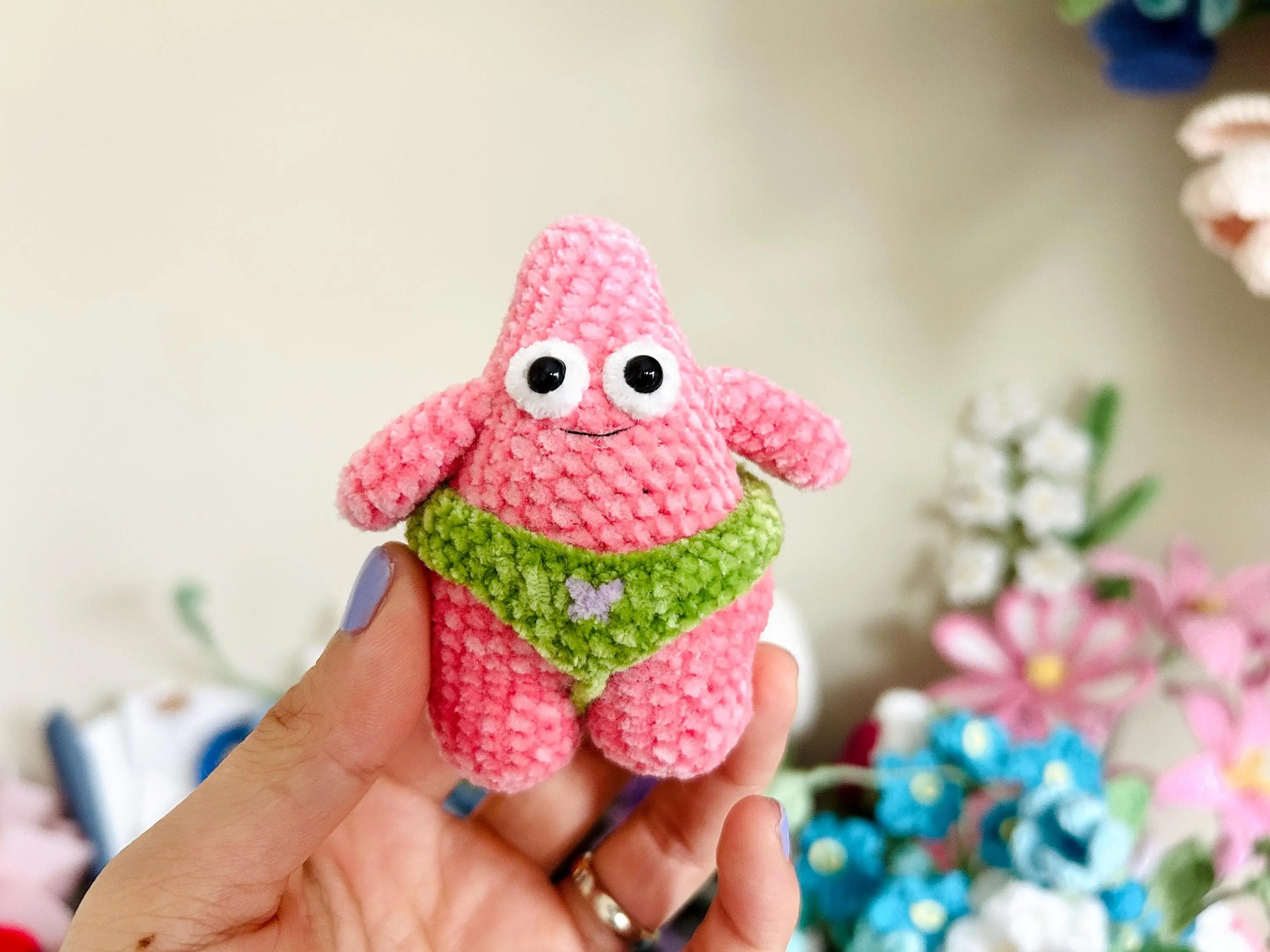 Crochet Bikini Patrick Charm in thong, Handmade Hilarious Funny Gift