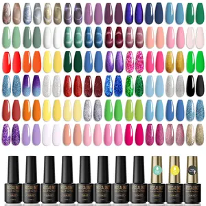 ROSALIND Mini 60 Fall Mix-colors Gel Nail Polish Set 9 Bottles Functional Gel Varnishes Set Need Uv Nail Lamp to Cure Bright Colorful with Sheer Matte Glossy Glitter Effects for Nails with Base Gel Top Coat Salon DIY at Home Woman Nail Art Christmas
