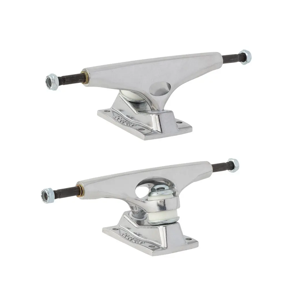 Krux Skateboard Trucks Polished DLK Silver 7.6" Down Low Kingpin Pair
