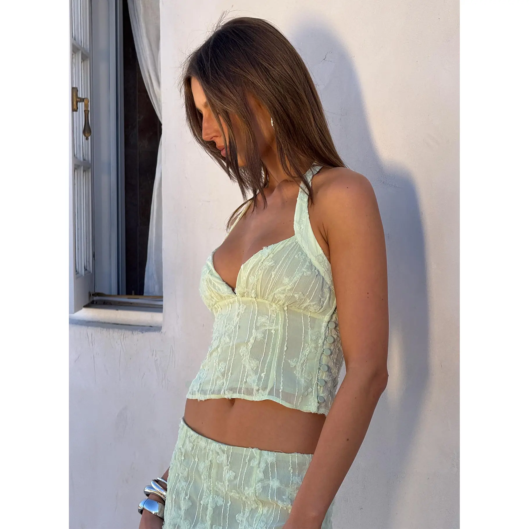 Aspyn Halter Top Sage
