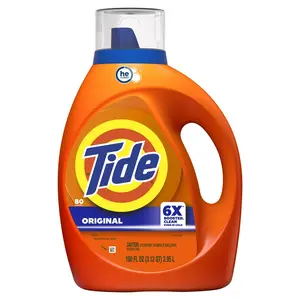 Tide Liquid Laundry Detergent Original Scent, 100 fl oz, 80 Loads, Powerful Stain Remover, Brightens Whites & Colors, HE Safe