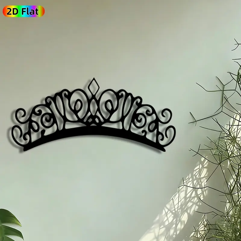 1pc Princess Tiara Metal Wall Art, Ornate Crown Statue Mural, Artistic Metalwork, Intricate Craftsmanship, Perfect for Birthday, Wedding, Modern Home Decor, Bedroom Living Room Princess Party Decor, Ideal Gift for Royalty Themed Enthusiasts