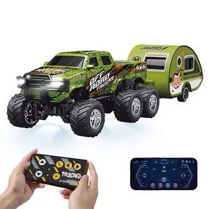 Mini Six-Wheel Remote Control Off-Road Car, Rc Cars, 2.4g+APP Dual Control, LED Lights, Shock Absorption, Climbing Toy Car for Ages 6+