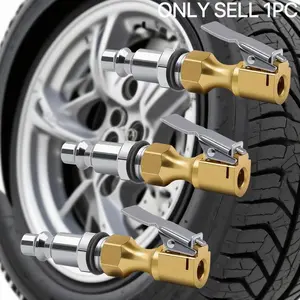 Car Tire Air Chuck, Locking Tire Inflation Chuck with Clip, Tire Repair & Fitting Tool for Inflator Pressure Gauge Compressor
