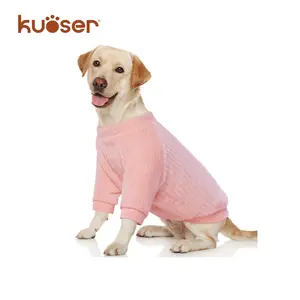 Kuoser Soft Warm Pup Dogs Shirt Winter Puppy Sweater for Dogs Stylish Fashionable Cozy Plush Pink Dog Sweatshirt for Bulldog Shiba Inu French Bulldog Warmth