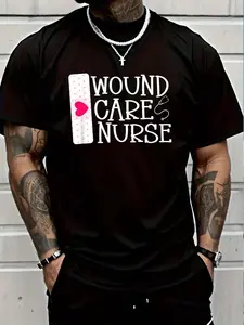 100% Cotton Wound Care Nurse Wound Care Nursing Wound Nurse T-Shirt Women's Men's Graphic Tee Crew Neck summer vacation Tops