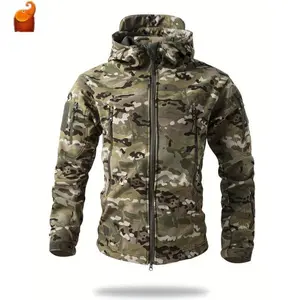 Panp  Windproof & Warm Men's Camo Tactical Jacket - Multi-Pocket Outdoor Coat for Hiking and Casual Wear