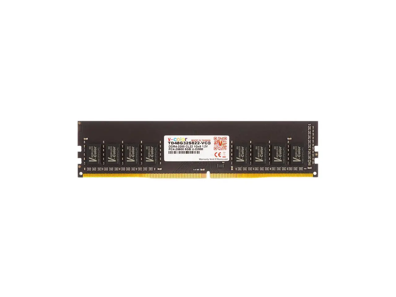 v-color 8GB DDR4 DRAM 3200MHz (PC4-25600) CL22 1.2V U-DIMM Desktop Memory Ram Upgrade Module TD48G32S822-VC v-color 8GB DDR4 DRAM 3200MHz (PC4-25600) CL22 1.2V U-DIMM Desktop Memory Ram Upgrade Module TD48G32S822-VC