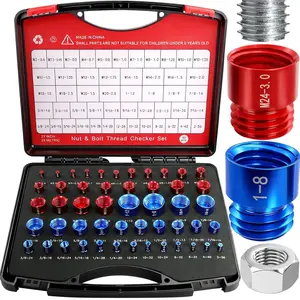 50 count Standard and Metric Nut Bolt Thread Checker Kit,Inch Size Gauges Finder Tool,Detachable Screw Identifier Thread Especially for Tread Fasteners Measuring