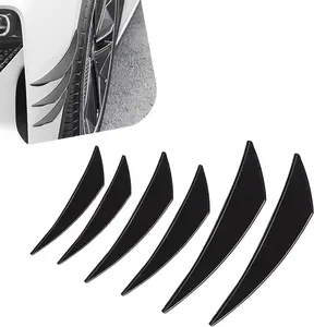 PCS Car Spoiler Canard Kit, AntiCollision Auto Front Bumper Lip Splitter, PVC SelfAdhesive Car Body AntiScratch Diffuser Spoiler Decor, Universal Exterior for Most Cars(Glossy Black)