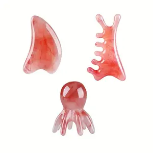 3 Piece Set Resin Scratching Board + Head Massage Comb Kit, Four-In-One Care Combo, Facial/eye/collarbone/body Universal, Relaxes Scalp