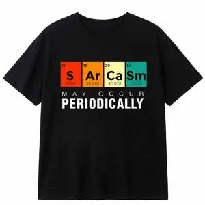 Chemical Satire May Occur Periodically. Periodic Table T-Shirt, Cool Retro Casual Fun Wearing Exquisite Letter Pattern T-Shirt Casual Heart Print T-Shirt