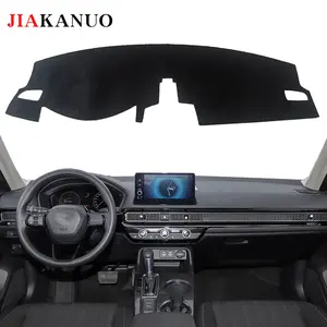 JIAKANUO Dash Cover Mat for Honda 11th Gen Civic & Civic TYPE-R 2022-2026 Dashboard Pad Carpe Sunscreen Heat Insulation Anti Glare Reflective Protection Black Polyester with Silicone Anti Slip Particles