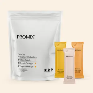 Promix Nutrition Debloat Probiotic and Prebiotic Powder - African Baobab + Vitamin C for Gut Health, Bloating, Cramp Relief, and Detox for Women and Men - 12 Count
