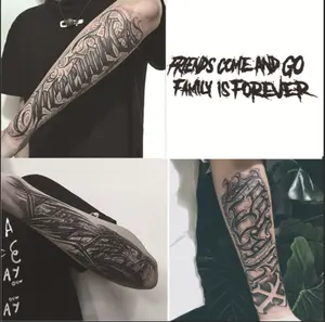 Raw Ink Feel temporary tattoo – Long-Wear Plant-Based Tattoos with Street Font + Zero Gloss Finish fake tattoo sleeve