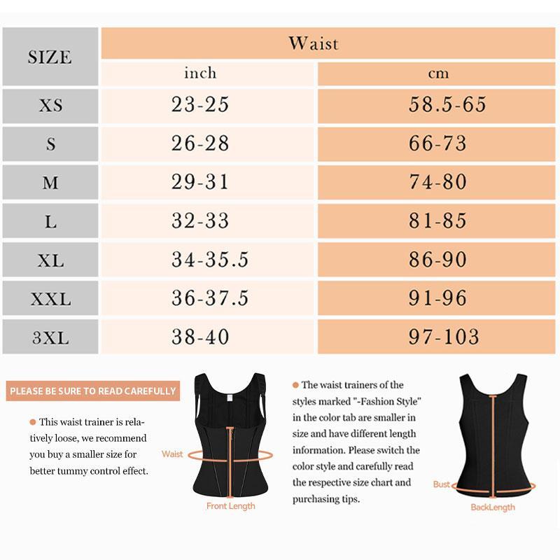 Women's Elastic Lumbar Tummy Control Waist Trainer - Specific Product for Women's Use as Described Zippered waist  vest Women's Latex Underbust Girdle back support faja formoms Full Body Shapewear waist  trainer  belt Women's Seamless V-Neck faja corset