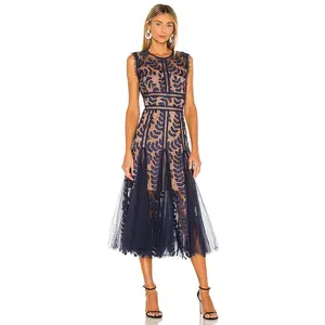 Bronx and Banco Saba Midi Dress in Navy