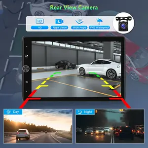 10.4" Single Din Touchscreen Car Stereo with Wireless Carplay& Android Auto, Adjustable Car Radio with Bluetooth, Mirror Link, FM Radio, Subwoofer, SWC, Backup Camera