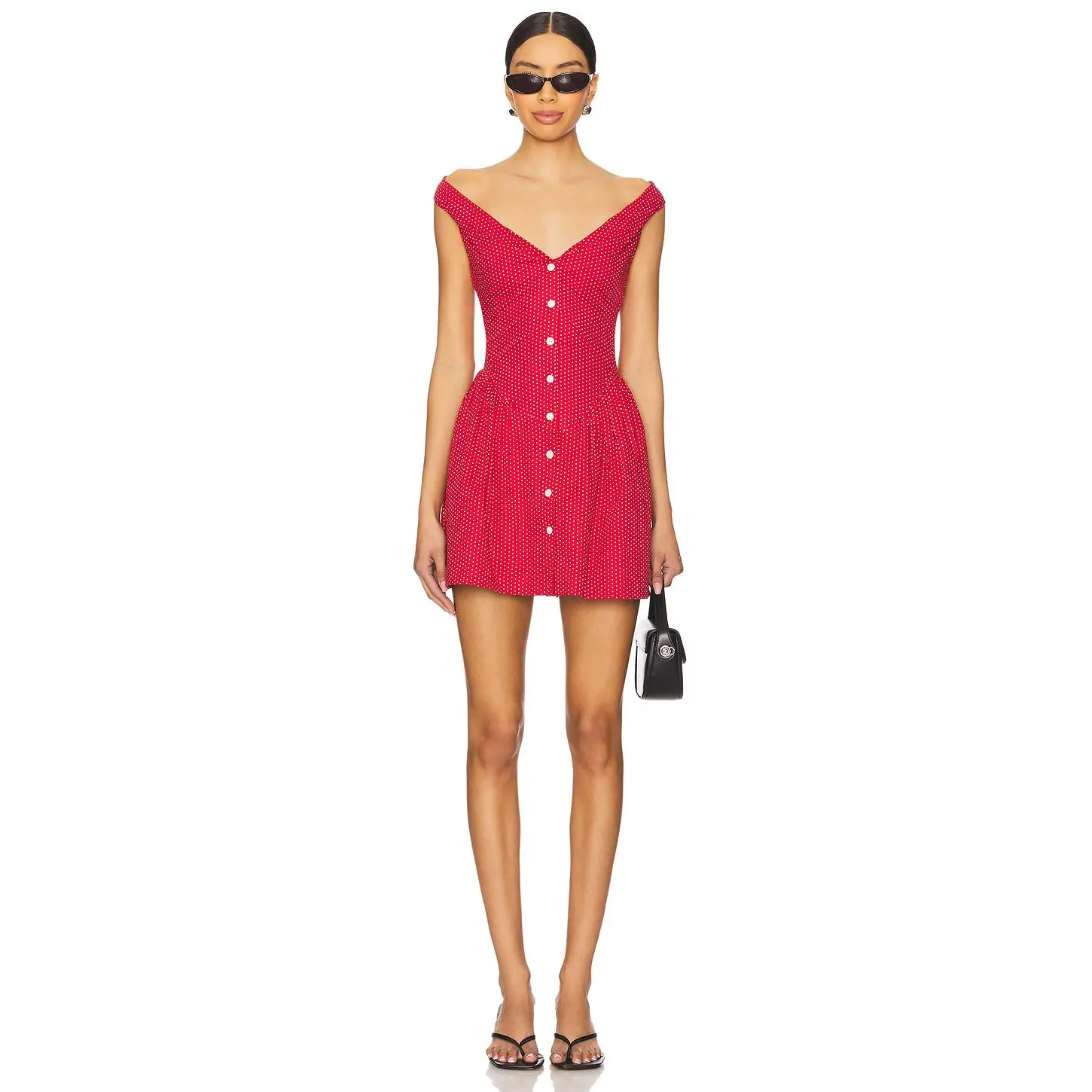 frankies bikinis drop waist dress Christa Ruffle Mini Dress main image 1