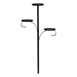 360 Stand Black 36 in. Modern Metal Triple Tree Topper with 3 Iron Platforms (3 Levels), Festive Home Decoration, Christmas Tree, Holiday