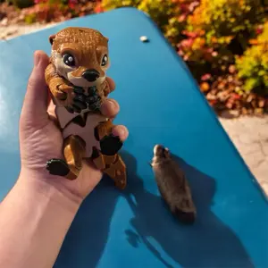 3D Printed River Otter - Realistic Design, Brown and Black Patterns, Ideal for Collectors and Fans