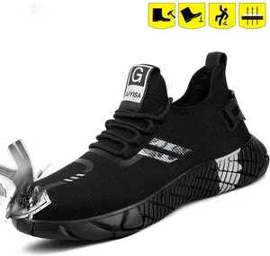 Steel Toe Shoes  for Men and Women, Comfortable and Breathable Sneakers, Sturdy, Impact-resistant and Punctual-proof Work Shoes Protect the Feet
